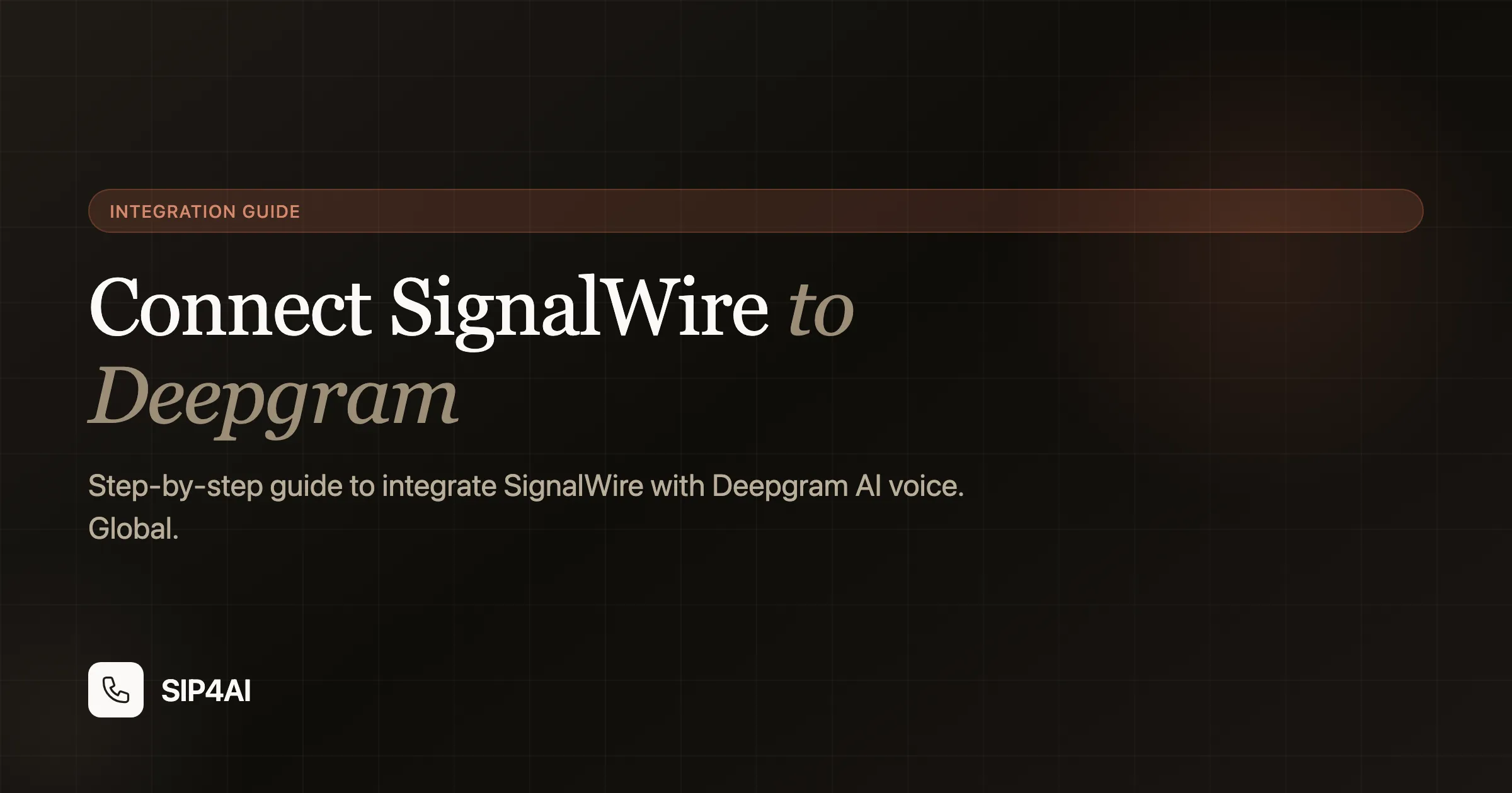 Connect SignalWire to Deepgram — SIP4AI
