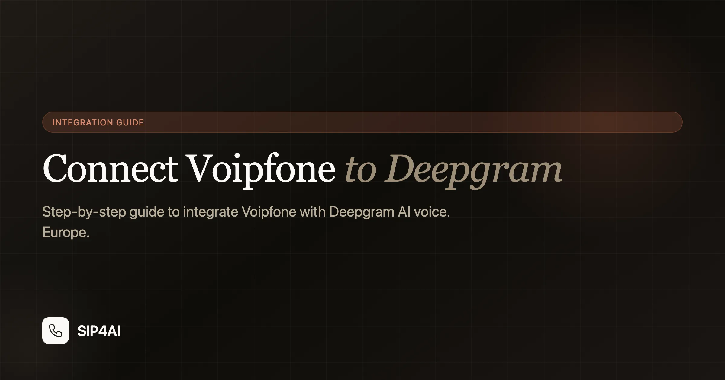 Connect Voipfone to Deepgram — SIP4AI